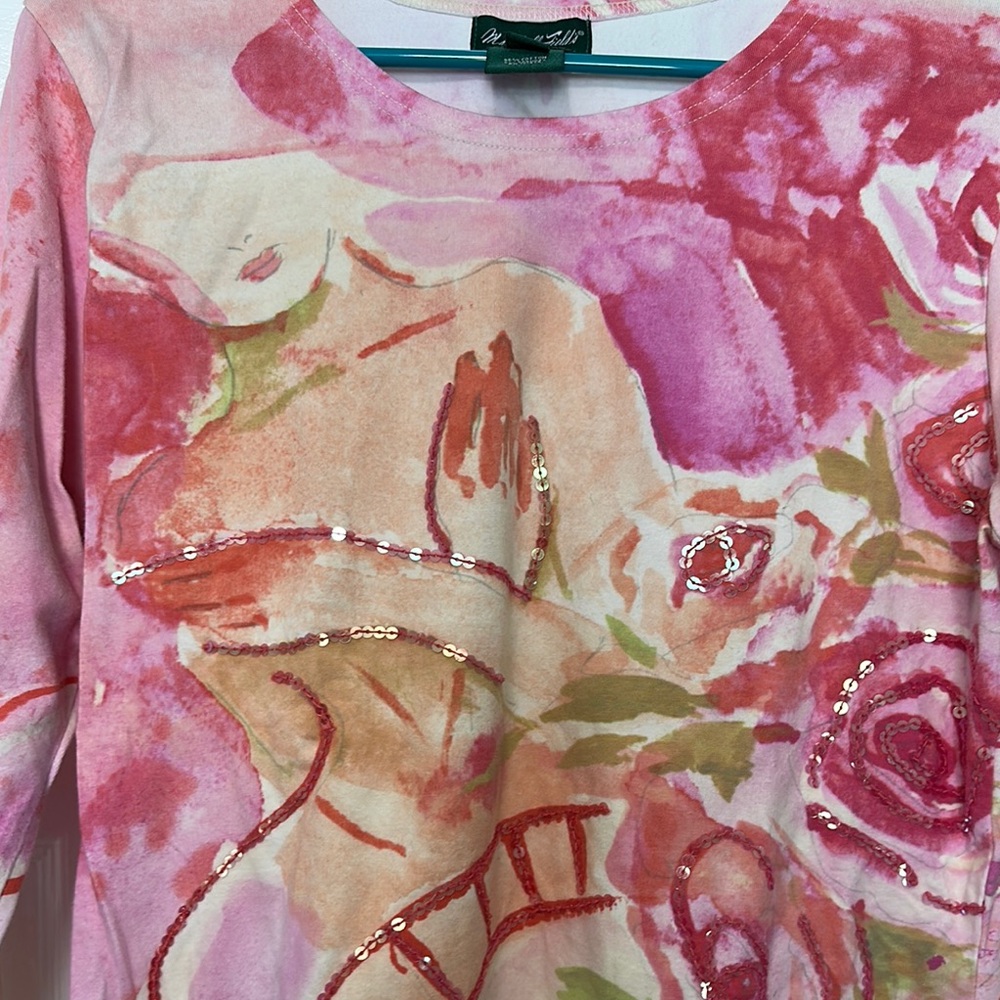 Pink Graphic 3/4 Sleeve Shirt - Picture 4 of 6